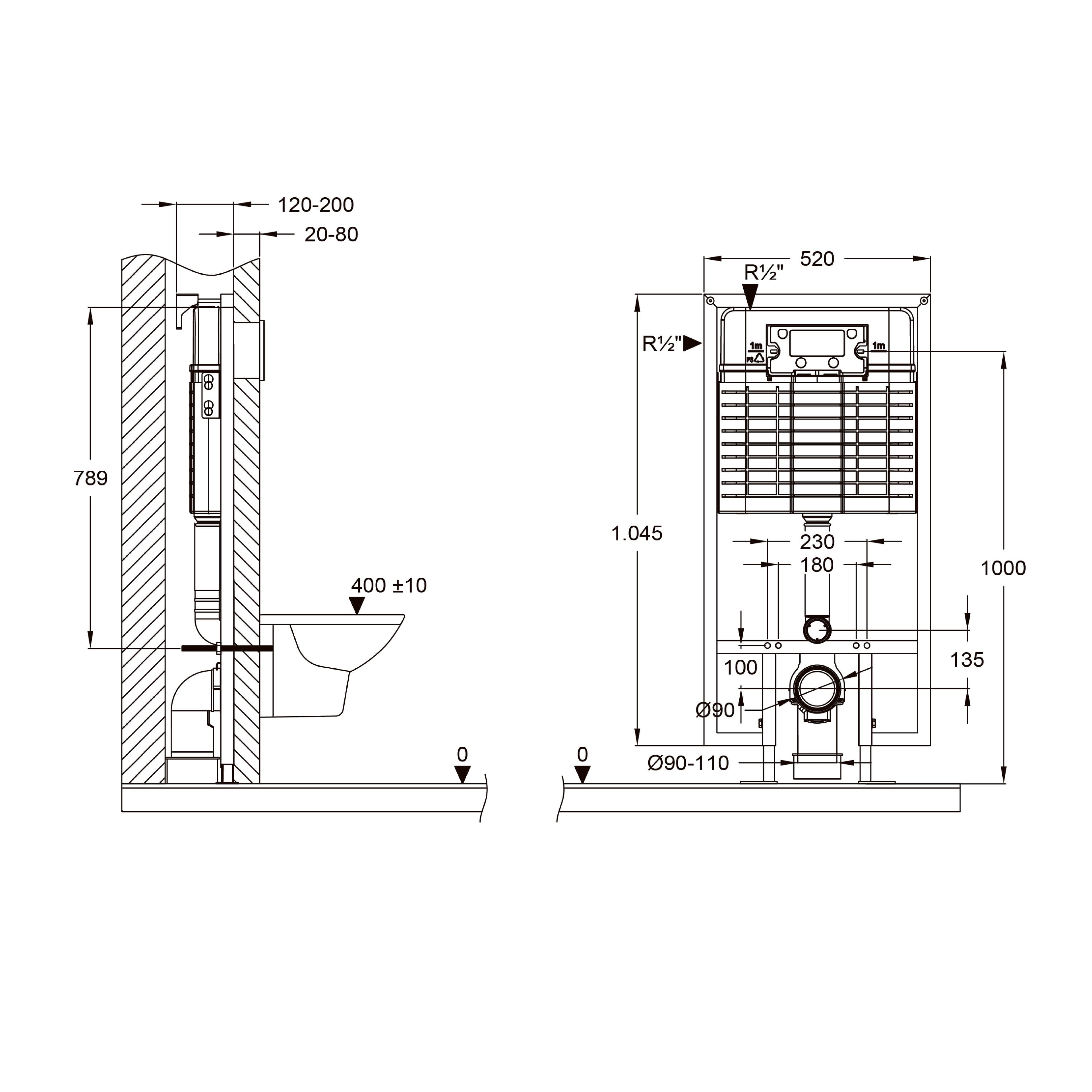 Promicro Alçıpan Duvar Önü Gömme Rezervuar (80 mm)